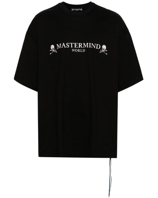 MASTERMIND WORLD Black Logo-print Cotton T-shirt for men