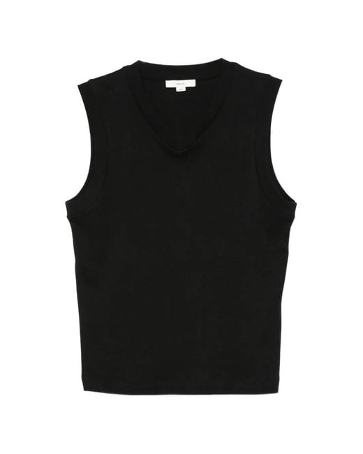 Vince Black V-Neck Sleeveless Tank Top