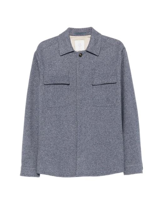 Eleventy Gray Flap-Pocket Shirt Jacket for men