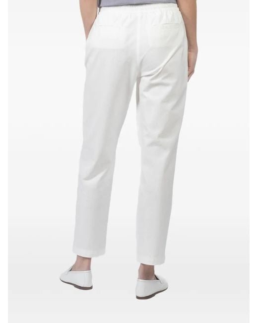 Eleventy White Drawstring Trousers
