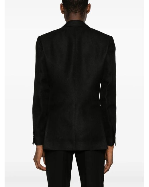 Lardini Black Single-Breasted Linen Blazer for men