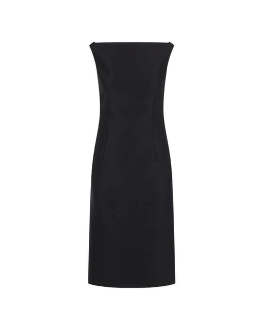 Balenciaga Black Off-Shoulder Midi Dress