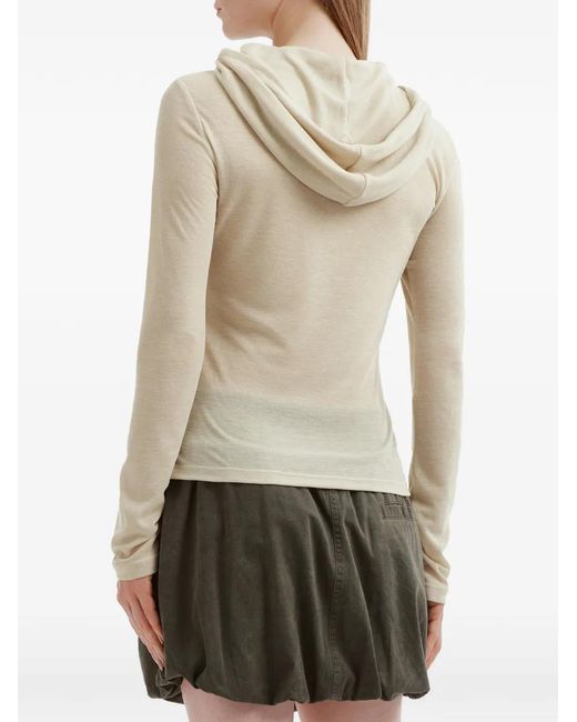 Mini Cream White Buttoned Hoodie