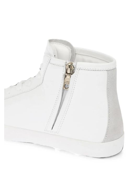 Moschino White Heart-Patch Sneakers