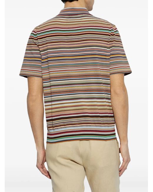 メンズ Paul Smith ストライプ ポロシャツ Gray