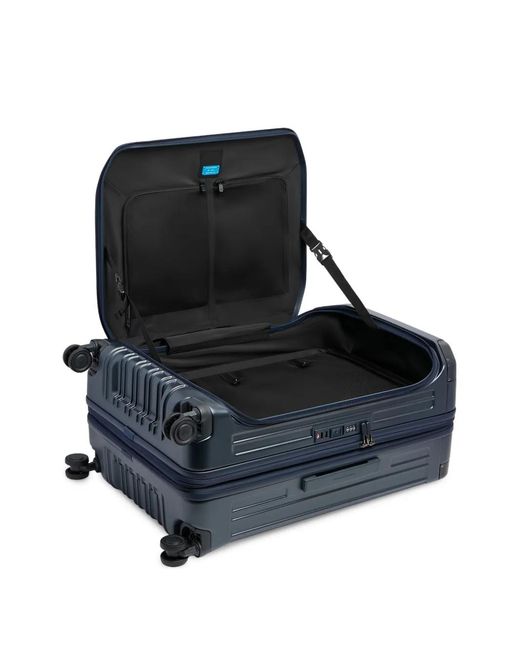Piquadro Blue Medium Expandable Hardside Suitcase