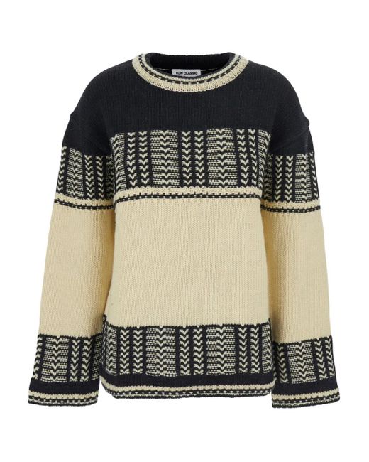 Low Classic Black Intarsia-Knit Sweater