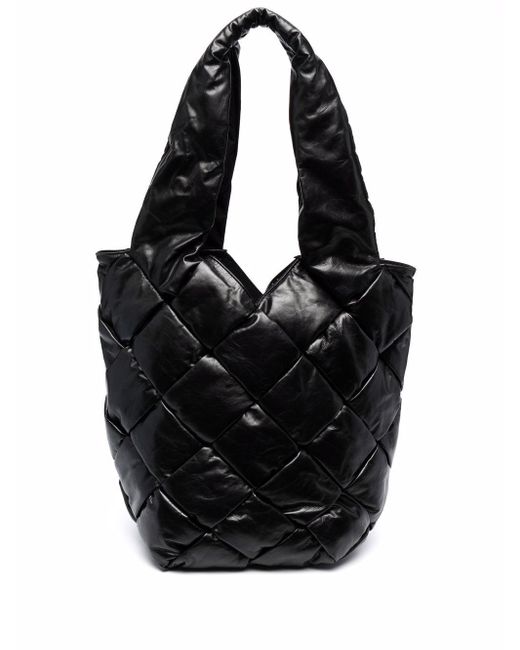Bottega Veneta Woven Leather Shoulder Bag In Black For Men Lyst