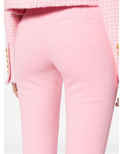Pantaloni svasati a vita media di Balmain in Pink