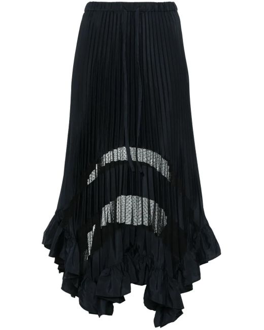 Jupe Mi-Longue À Design Plissé Claudie Pierlot en coloris Black