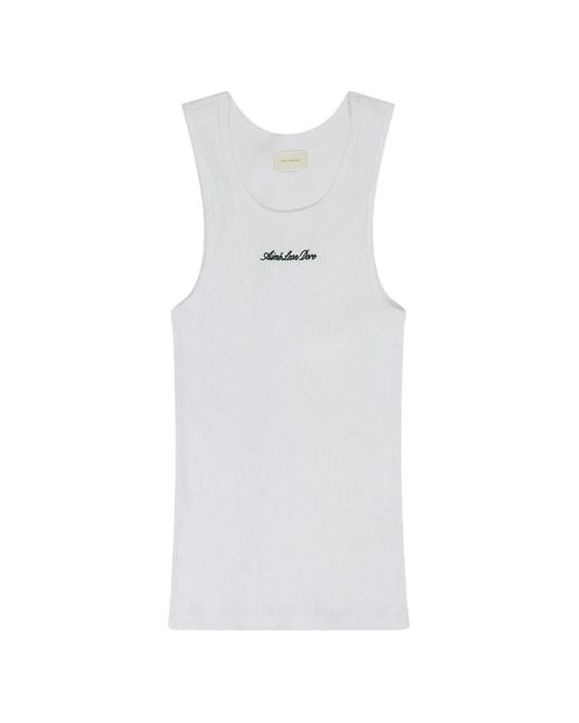 Aimé Leon Dore White Embroidered-Logo Tank Top for men