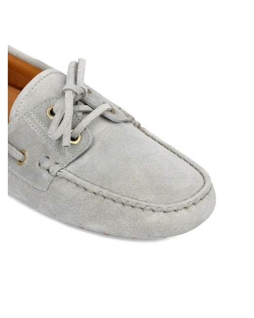Tod's White Tie Detail Flat Loafers