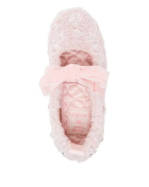 Rockfish Pink X Susan Fang Furry Ballet Flats