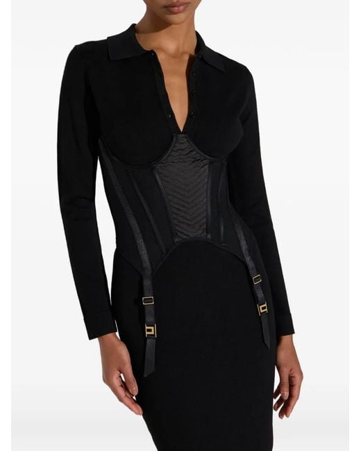Elisabetta Franchi Blue Knit Bustier Dress