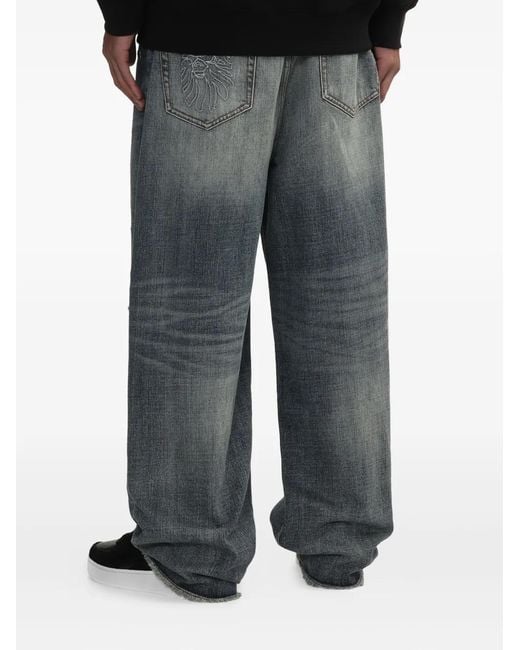 A Bathing Ape Gray Distressed Loose-Fit Jeans for men