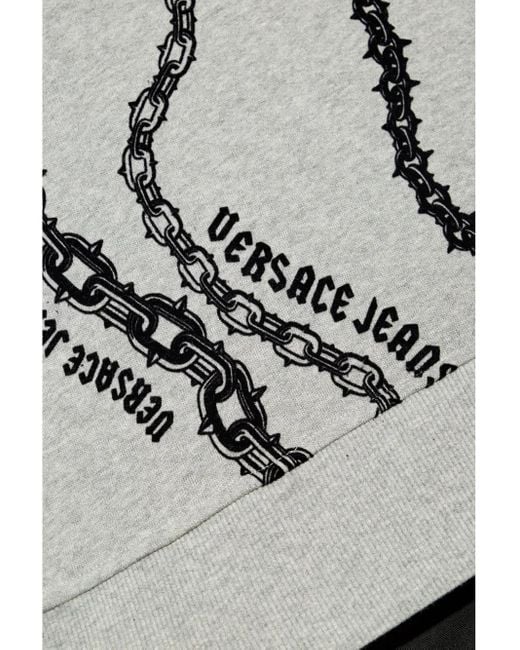 Versace Jeans Couture Gray Chain Link-Print Sweatshirt for men