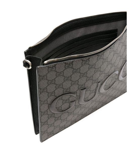 Pochette zippée à motif GG Supreme Gucci pour homme en coloris Gray