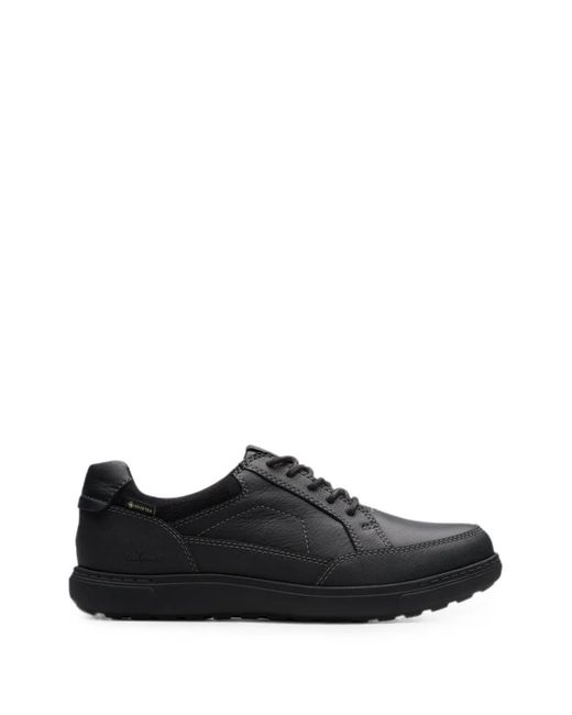 Clarks Black Mapstone Lo Gore-Tex Leather Sneakers for men