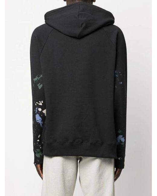 Etudes Studio Black Paint-Splatter Organic Cotton Hoodie for men
