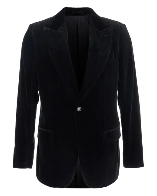 Lardini Single-breasted velvet jacket in Black für Herren
