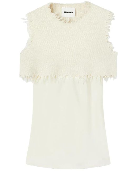 Jil Sander Natural Layered-Design Sleeveless Top