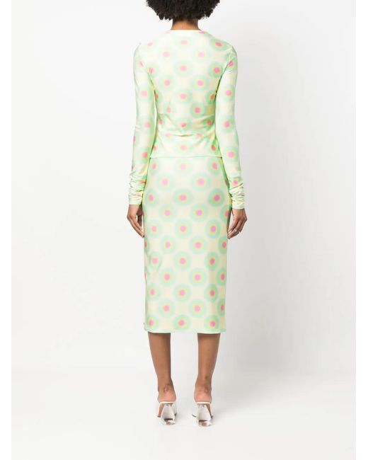 Sportmax Green Graphic-Print Crew-Neck T-Shirt
