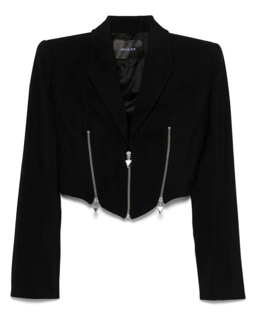 Mugler Black Zip-Up Jacket