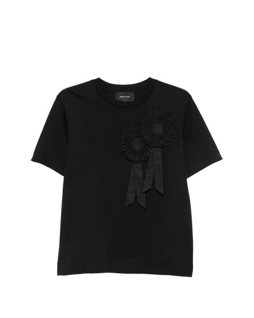 Camiseta Ribbon Rosette Boy Simone Rocha de color Black