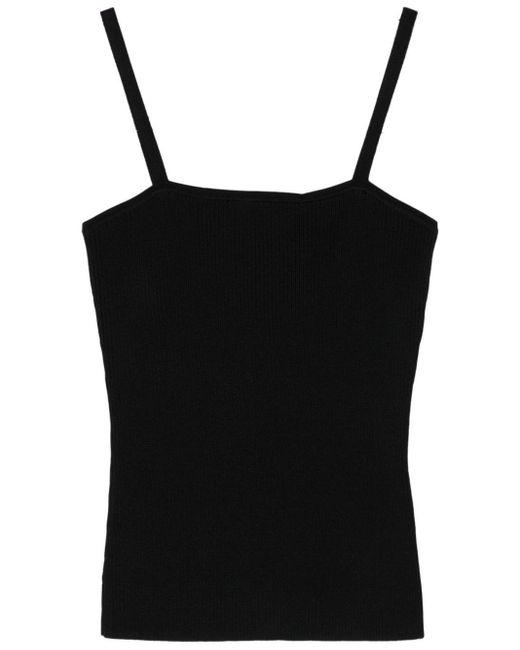 Rohe Black Square-neck Ribbed Top