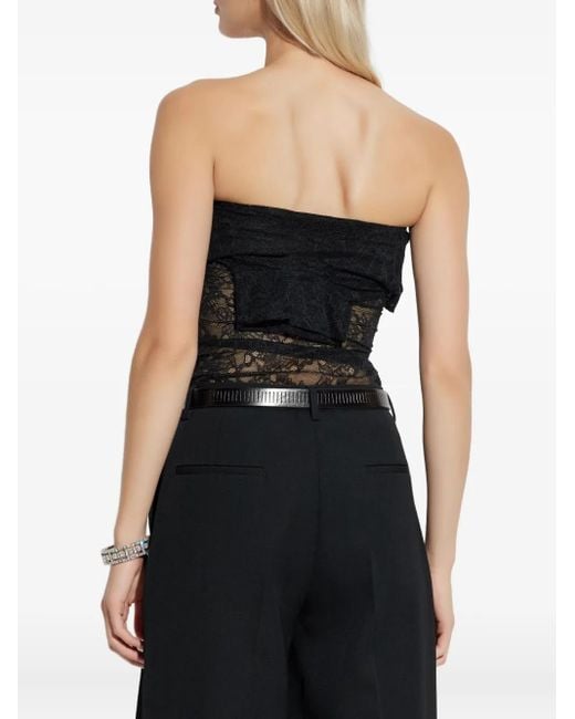 Vetements Black Lace-Bow Top
