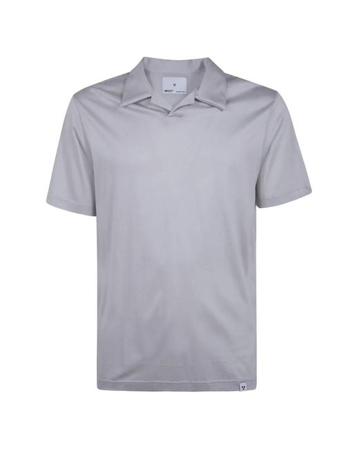 Woc Gray V-Neck Collared T-Shirt for men