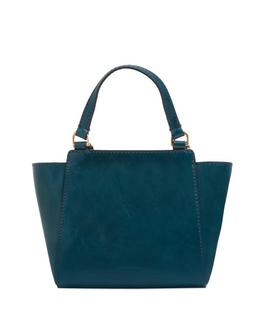 The Bridge Blue Leather Shoulder Bag