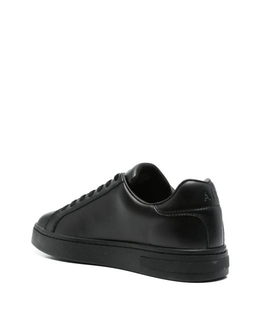 ARMANI EXCHANGE Black Leather Sneakers for men