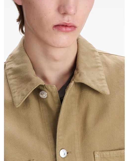 A.P.C. Button-Up Pocket-Detail Jacket in het Natural voor heren