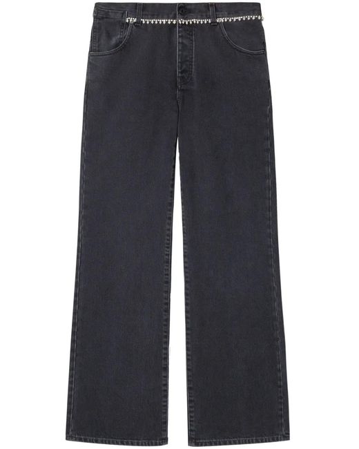 Off-White c/o Virgil Abloh Blue Belted Wide Jeans