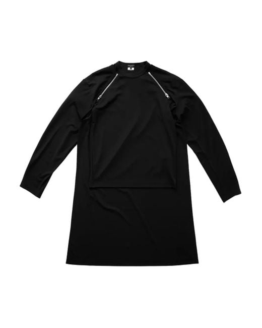 Comme des Garçons Black Langes T-Shirt Mit Reißverschluss