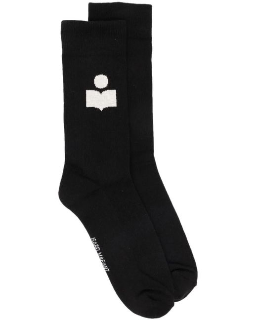Isabel Marant Siloki Intarsien-Socken Mit Logo in Black für Herren