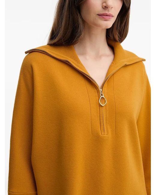 Joseph Ribkoff Orange Zip-Collar Sweater