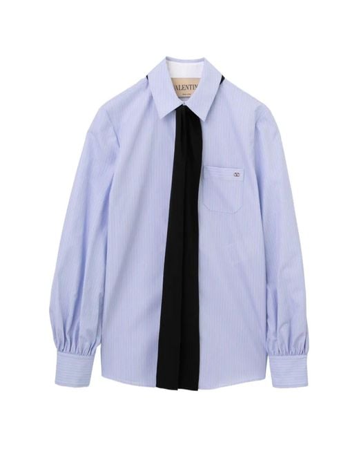 Valentino Garavani Blue Bead-Embellished Shirt