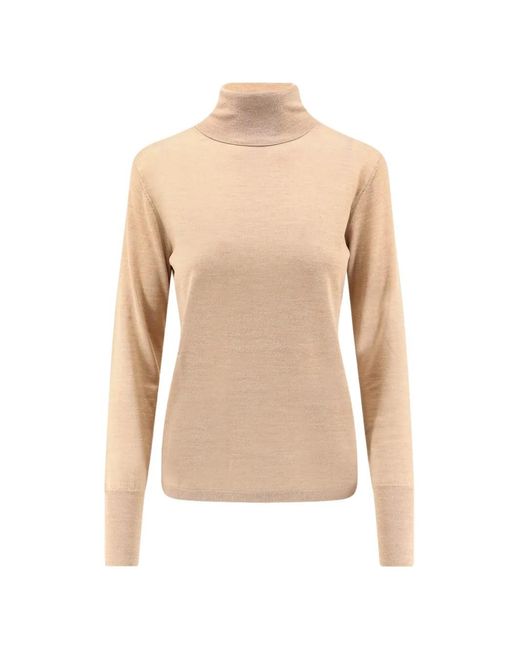 Aspesi Natural Roll-Neck Long-Sleeve Fine-Knit Top