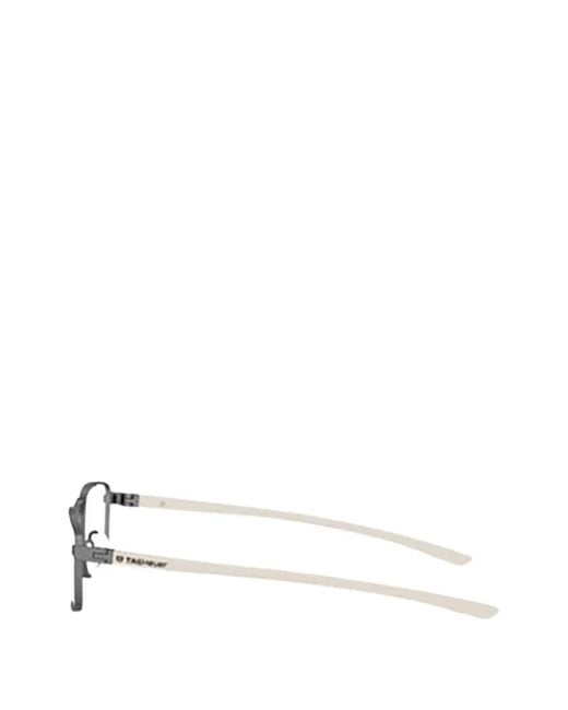 Tag Heuer White Rectangle-Frame Glasses