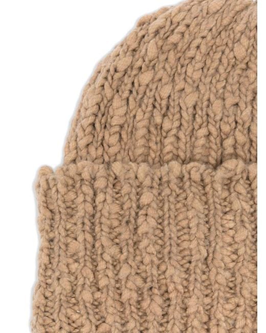 Séfr Natural Ribbed-Knit Beanie