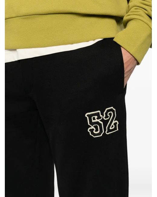 Moncler Black Logo-Patch Drawstring Track Pants for men