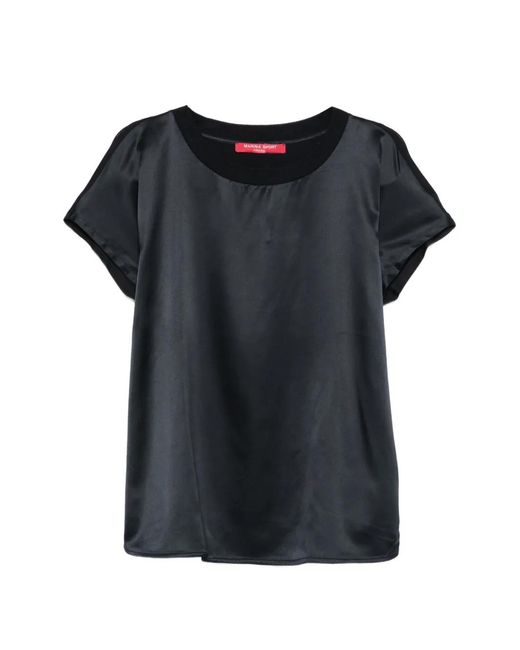 Marina Rinaldi Black Mrslirica Contrast-Trim T-Shirt