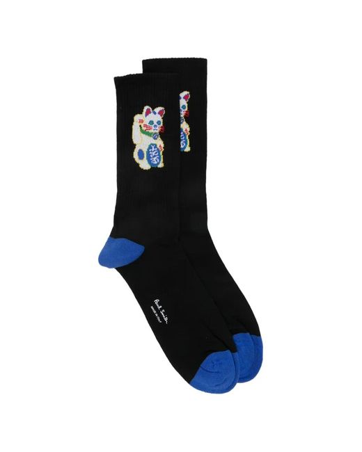 Paul Smith Black Lucky Cat Socks for men