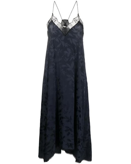 Zadig & Voltaire Blue Risty Silk Midi Dress