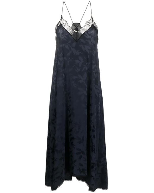 Zadig & Voltaire Blue Risty Silk Midi Dress