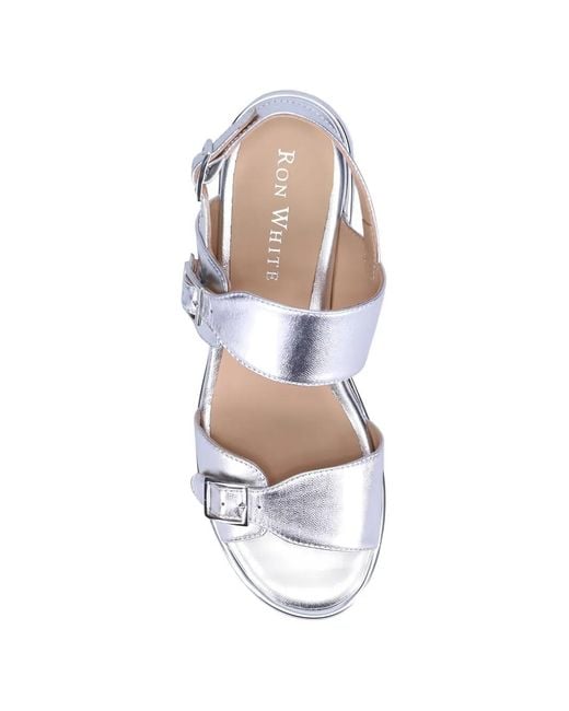 Ron White White Ellarose Buckle-Strap Sandals