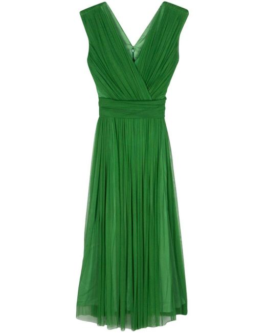 Rhea Costa Green Draped Midi Dress