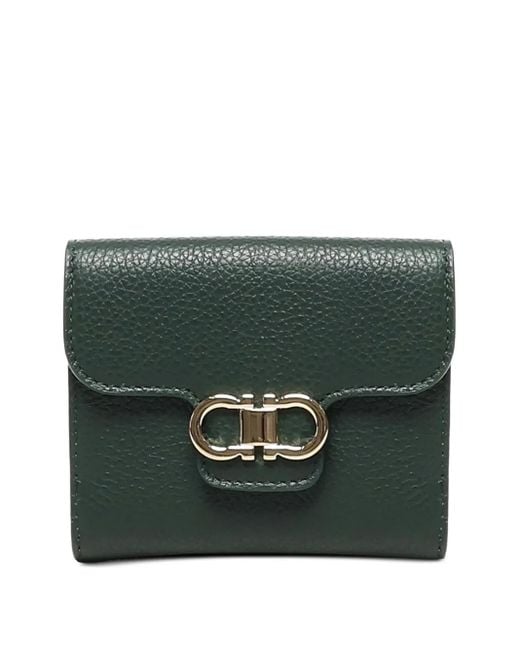 Ferragamo Green Portemonnaie mit Gancini-Schild